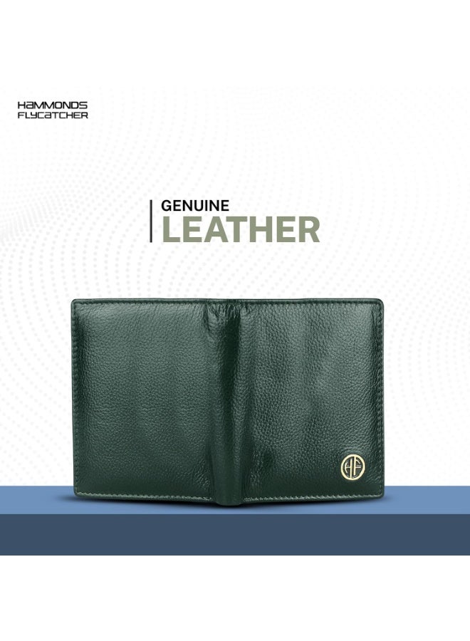 HAMMONDS FLYCATCHER RFID Protected Bi-Fold Wallet for Men Leather Original, Mens Wallet, Leather Wallets for Men, Stylish Purse with 4 Card Slots, 3 ID Slot, Coin Pocket, Gift for Mens-HF583 GRN - Image 2